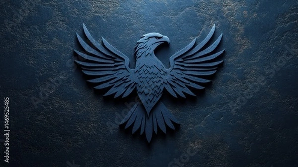 Obraz Dark eagle emblem on a textured stone background