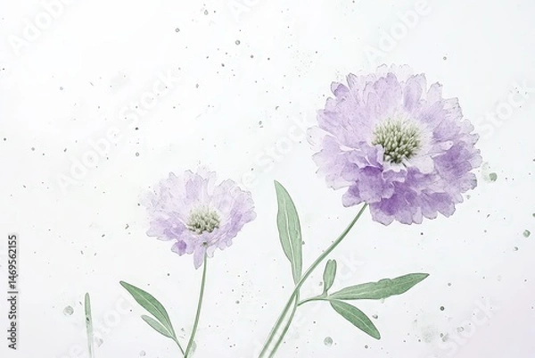 Fototapeta Delicate pastel flowers in soft light against a subtle background.