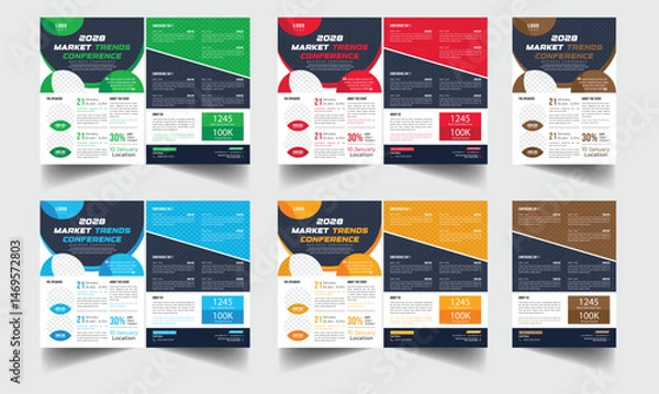 Obraz Project proposal, Technical Data Sheet layout template. Product Catalogue & modern a4 flyer design template, Case study flyer template for corporate business, business conference flyer, event flyer