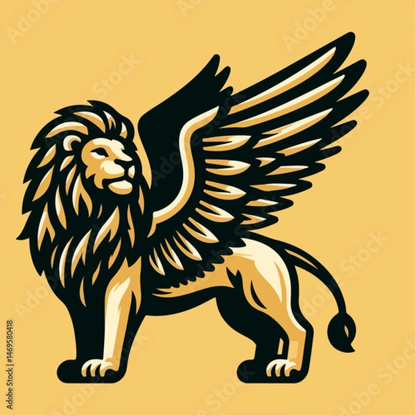 Fototapeta vector illustration of a lion with wigs
