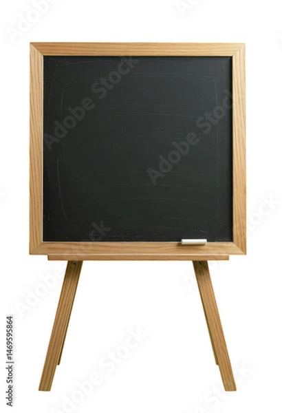 Fototapeta Wooden Chalkboard, Isolated Transparent Background, Minimalist Design Element