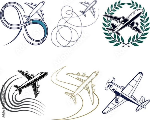 Fototapeta vector design with airplain for graphic designer