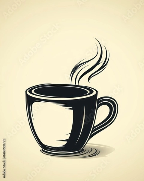 Obraz Steaming coffee cup graphic