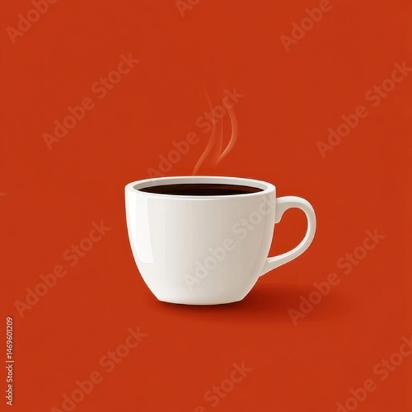 Obraz Hot coffee in white cup