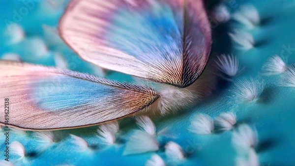Obraz Silkmoth Scales Forming Miniature Floating Islands of Color in Midair