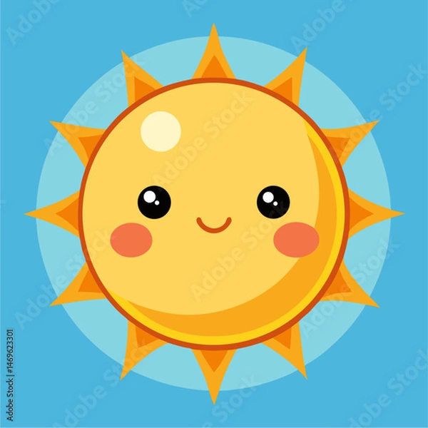 Fototapeta cute sun flat vector