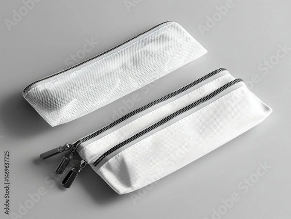 Fototapeta White Pencil Cases Mockup