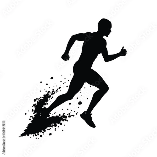 Obraz Trail Runner with Dirt Flying Behind