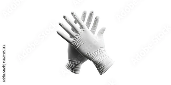 Obraz Latex Gloves Hands. Medical Safety And Hygiene In Healthcare Settings Isolated On Transparent Background