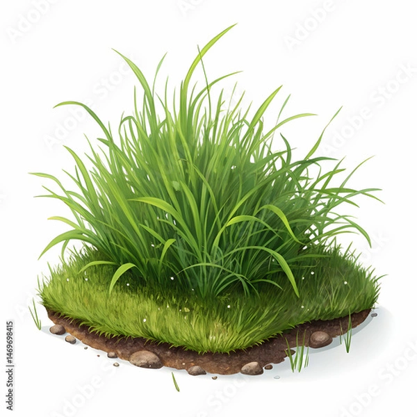Obraz Lush Green Grass Tuft: High-Resolution Image