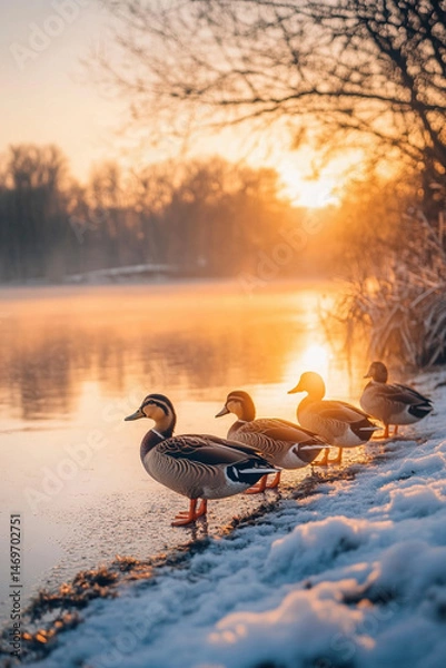 Obraz swans on the lake