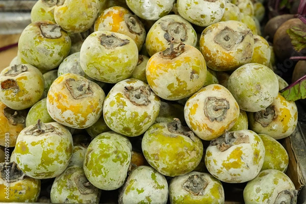 Fototapeta Fresh Ripe Persimmon or Kesemek fruit 
