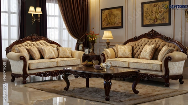 Obraz luxury sofa with modern interior design