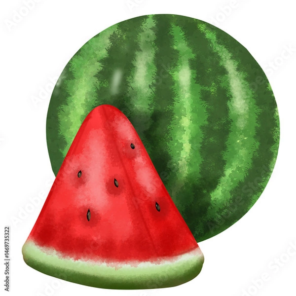 Fototapeta watermelon isolated on white background