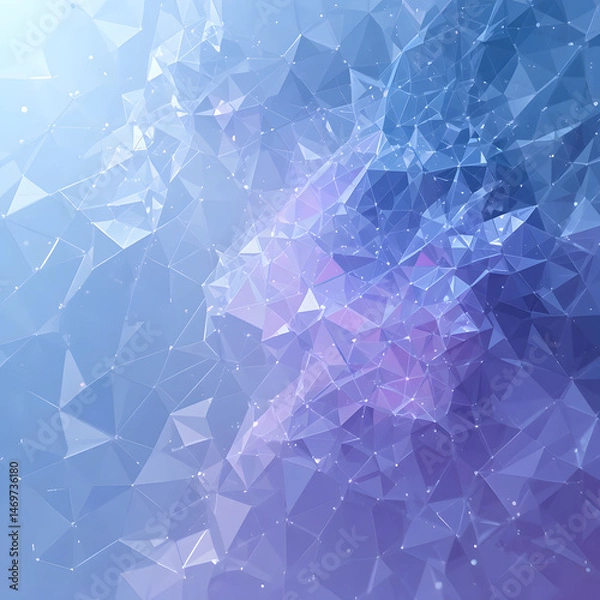 Fototapeta Abstract blue geometric pattern with triangles creates a textured vector design