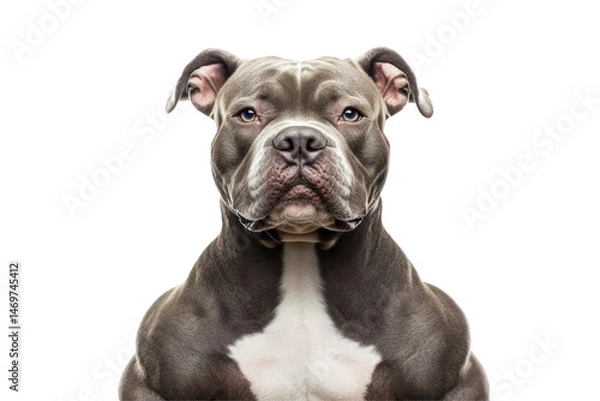 Fototapeta  Majestic Dog Portrait: A striking close-up showcases the noble gaze of a well-groomed dog, its strong physique and captivating features amplified against a serene backdrop. 