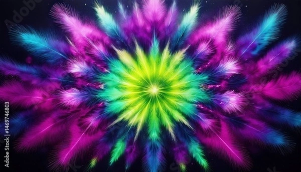 Fototapeta A brightly colored explosion tie dye background