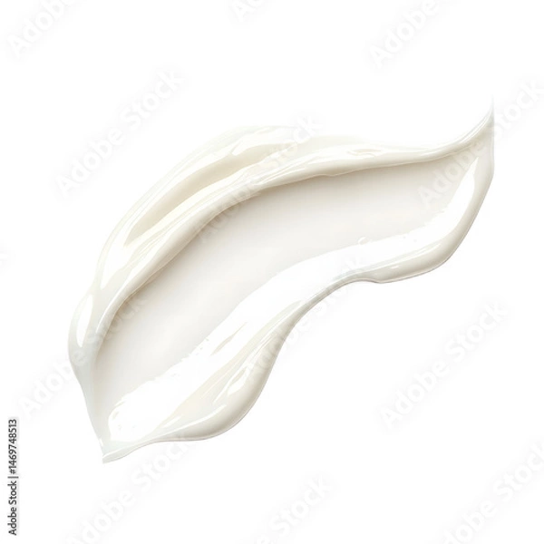 Fototapeta Smooth Cream Texture Drizzle Isolated on Transparent Background