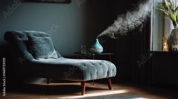 Fototapeta Cozy room with an essential oil diffuser.