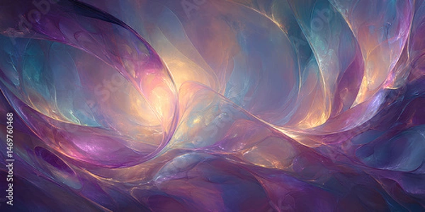 Obraz Abstract artistic interpretation of infinity with flowing cosmic shapes in deep purples electric blues and golds extending endlessly into a surreal glowing horizon
