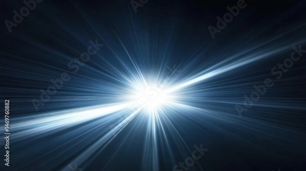Fototapeta Celestial Burst: A radiant light explosion across the dark canvas