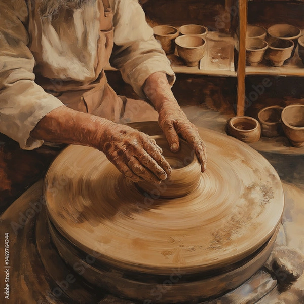 Fototapeta hands of a potter