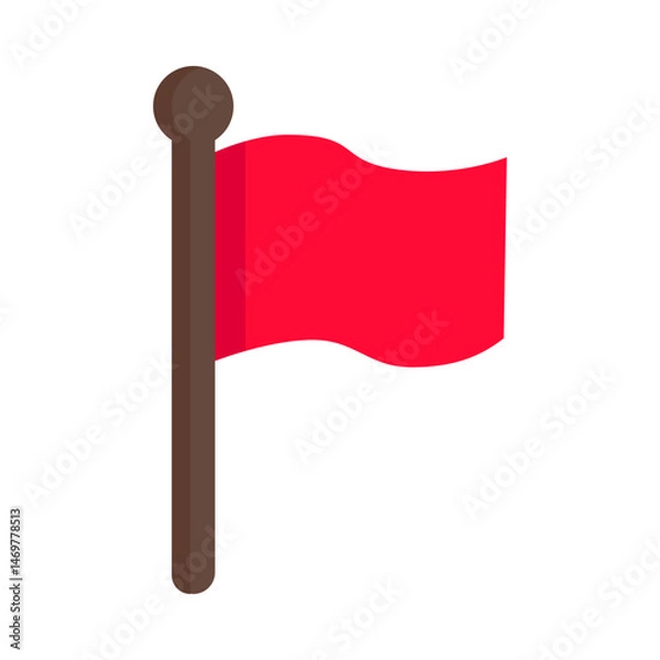 Obraz Red flag icon. Business, goal, achievement, direction, attention concepts. Flat vector design isolated illustration.