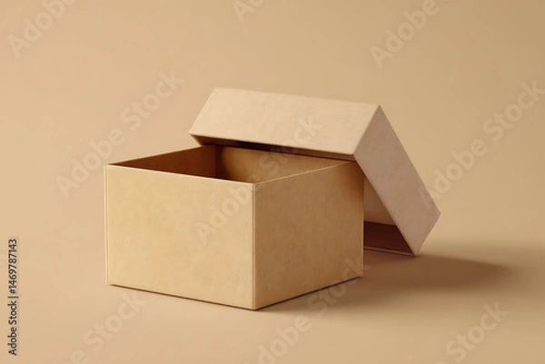 Fototapeta Elegant box mockup with realistic cardboard texture view