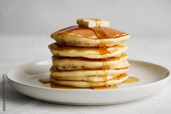 Fototapeta stack of pancakes on a plate