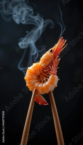 Fototapeta Steaming Prawn Perfection