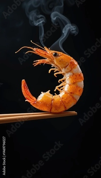 Fototapeta Steaming Prawn Perfection