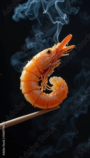 Fototapeta Steaming Prawn Perfection