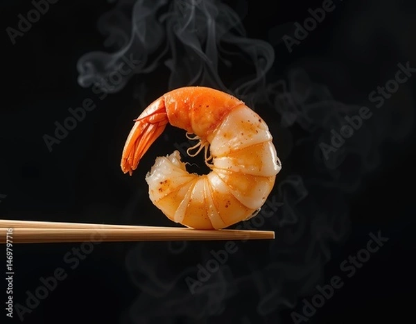 Fototapeta Steaming Prawn Perfection