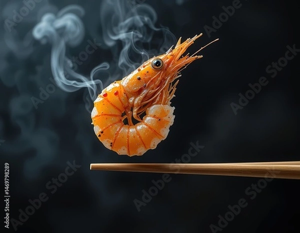 Fototapeta Steaming Prawn Perfection