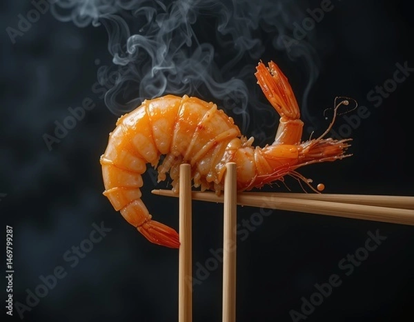 Fototapeta Steaming Prawn Perfection
