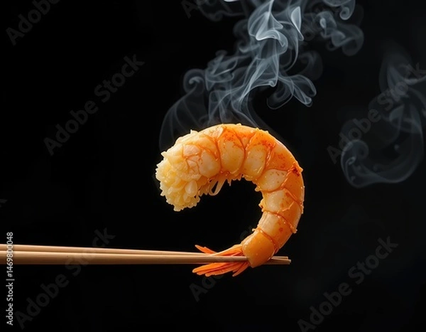 Fototapeta Steaming Prawn Perfection