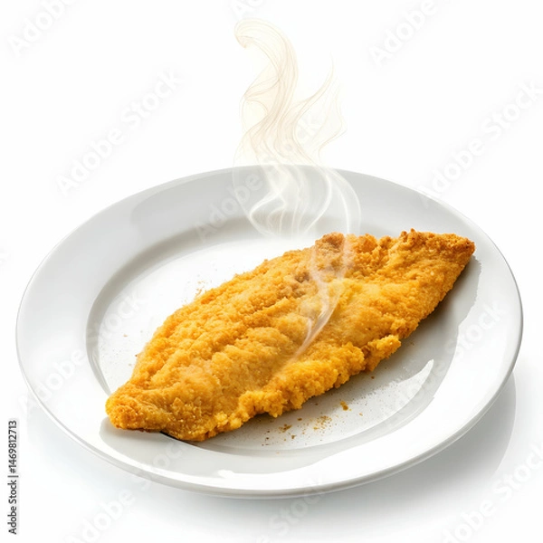 Obraz Crispy Fried Fish Fillet on a Plate