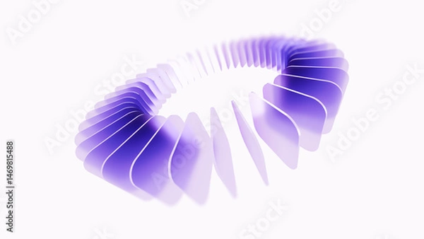 Obraz Purple abstract round shape, gradient layers, glass