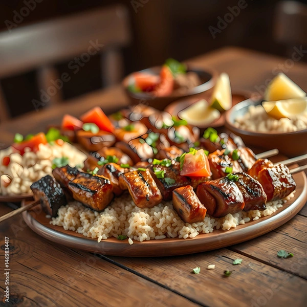 Obraz  Middle Eastern Kebab Plate
