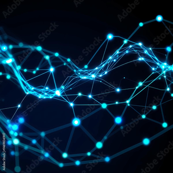 Obraz  Blue Network Visualization