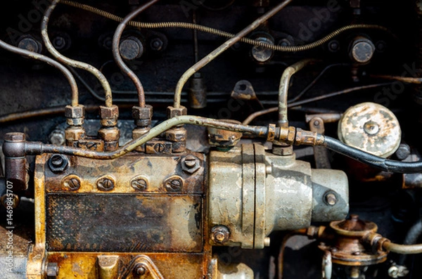 Obraz Old tractor diesel engine	