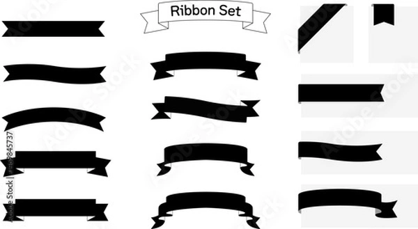 Obraz シンプルなリボン装飾素材セット