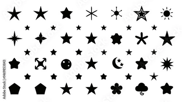 Fototapeta Stylized shooting stars line icons designed as minimal vector pictograms ideal for UI UX web design infographics celestial themes and night sky illustrations