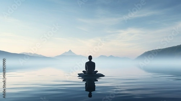 Fototapeta Floating Silence: Inner Peace on the Surface of Still Water