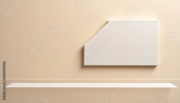 Fototapeta Minimalist design focus on abstract geometry interior space digital artwork contemporary environment straight-on view aesthetic concept