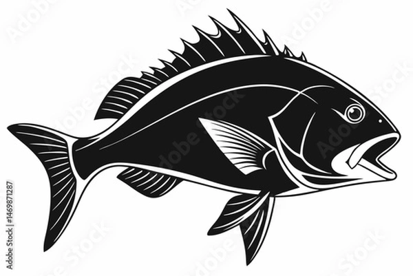 Obraz snapper sihouette black vector