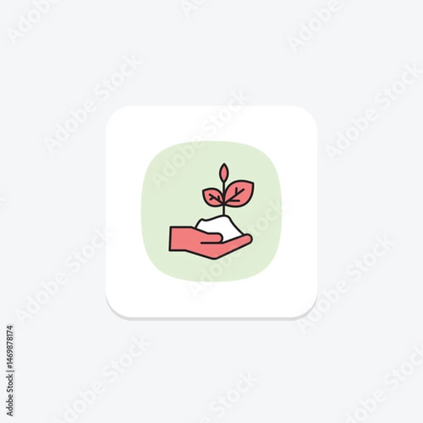 Fototapeta Soil In Hand, vector, pixel perfect, illustrator file