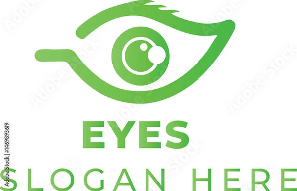 Obraz Hyper-Realistic Eye Vector with Vibrant Chartreuse Hands on White Background