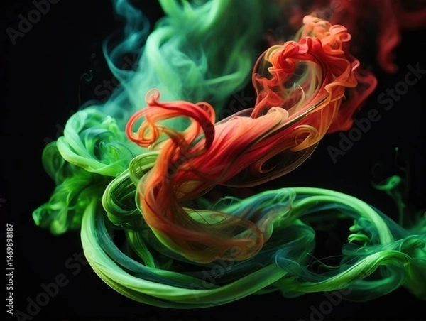 Fototapeta Bangladesh and Bangladeshi smoky mystic flags with vibrant colored silky abstract smoke effects placed side by side.
