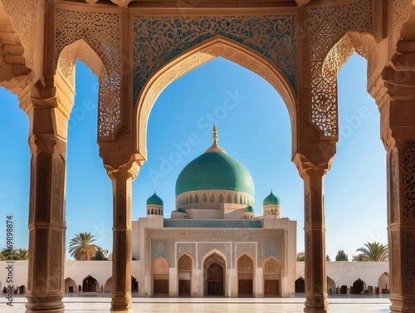 Fototapeta "Modern Mosque Architecture with Contemporary Design Elements – AI Generated"
